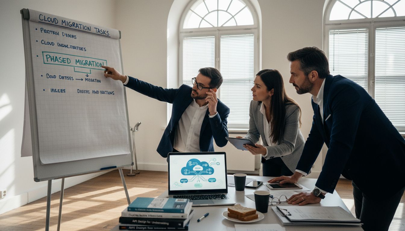 IT team discussing cloud insurance migration