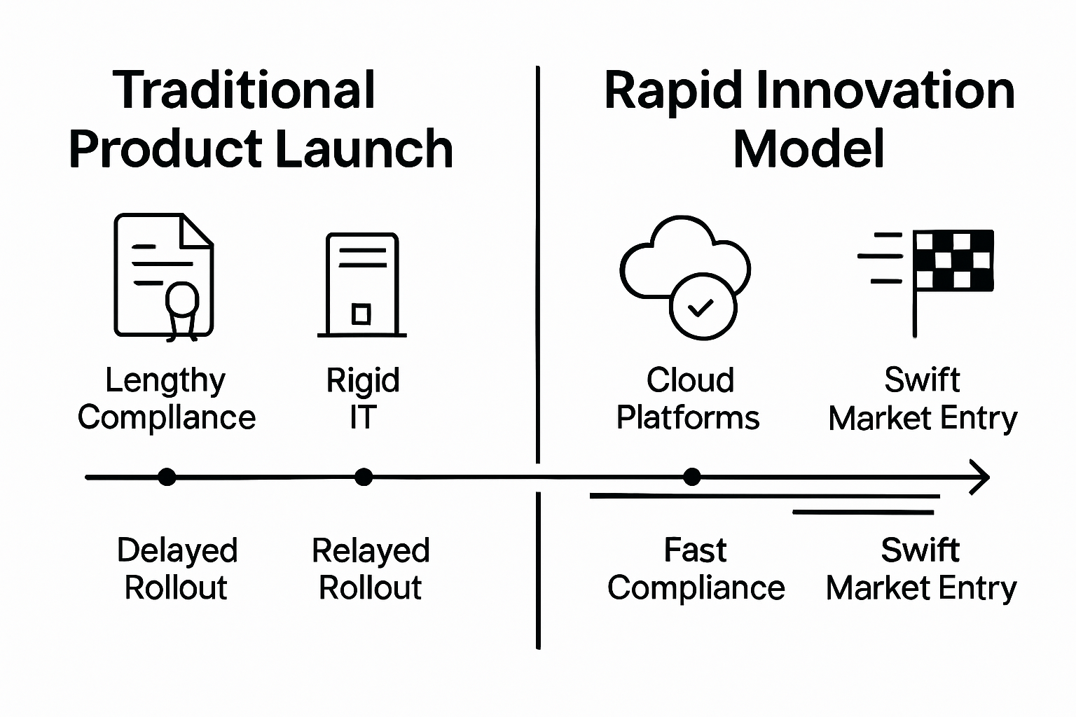 Infographic comparing insurance innovation approaches