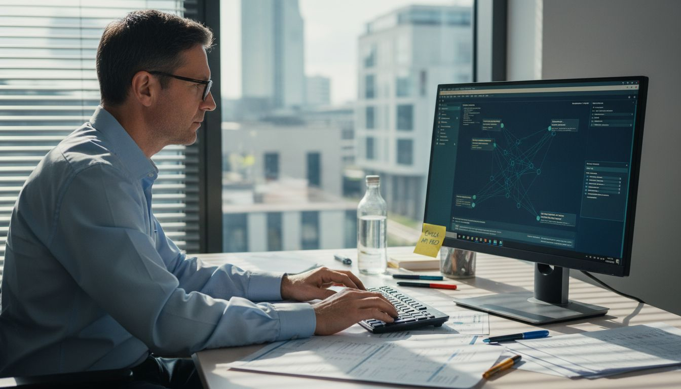 Actuary reviewing insurance rating paperwork