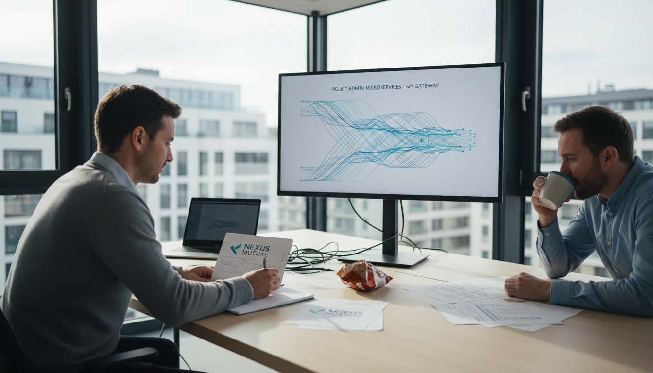 Insurance experts collaborating on API-first strategy