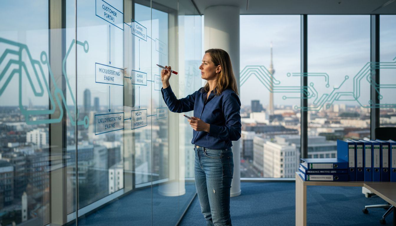 Architect designing modular API insurance platform