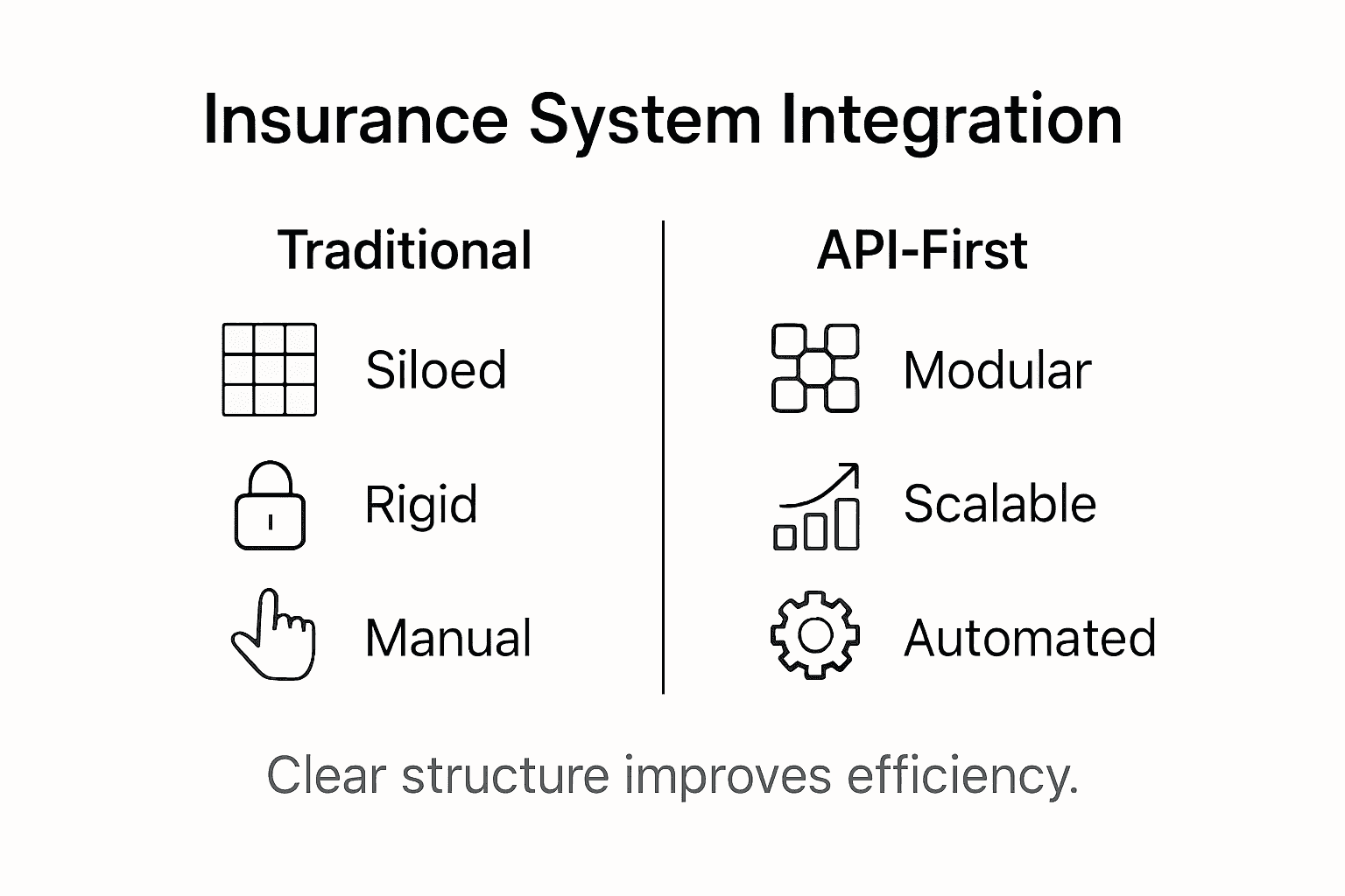 Infographic comparing insurance integration models