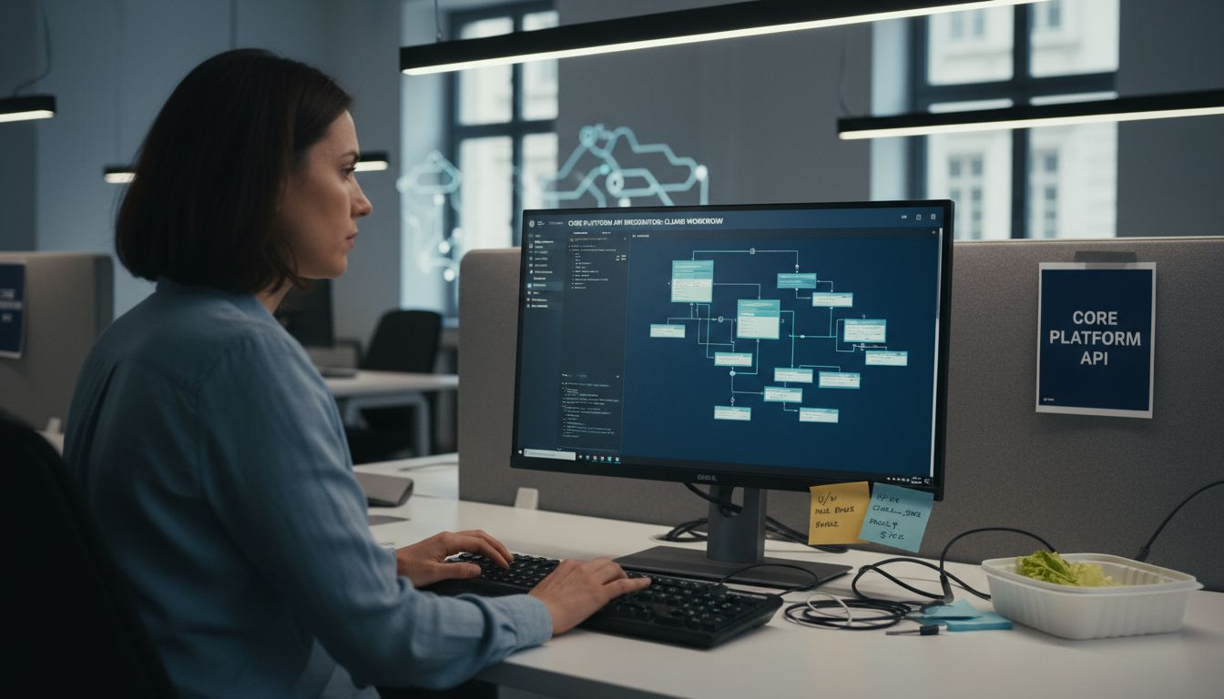 Developer working on insurance API integration