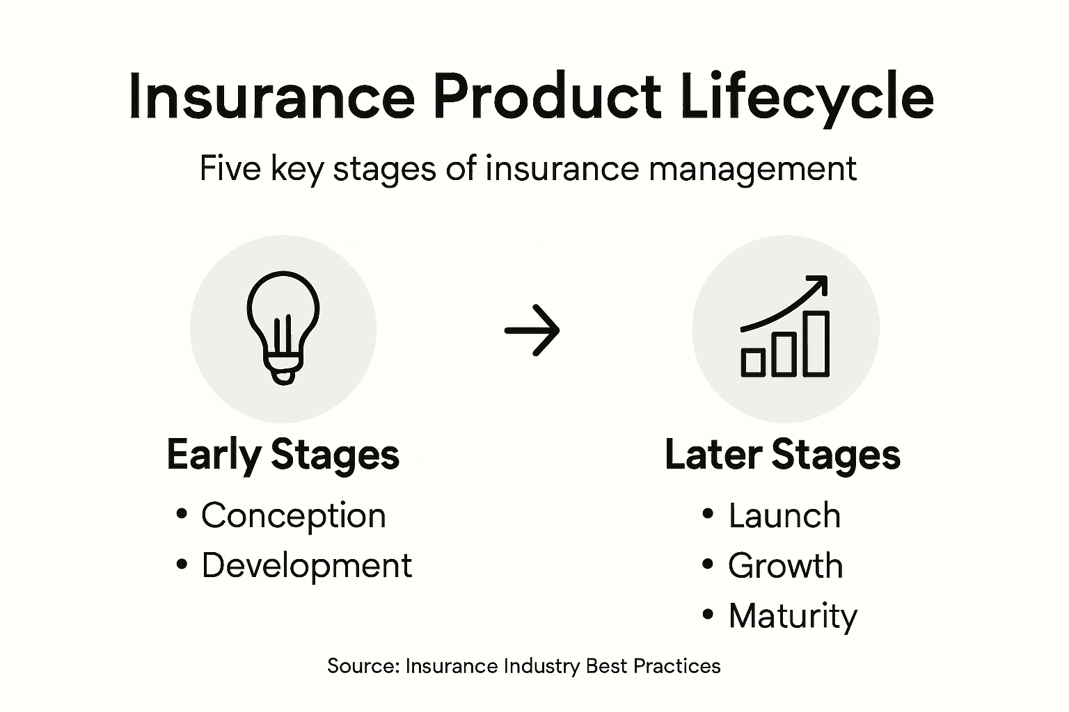 Infographic of insurance lifecycle key stages