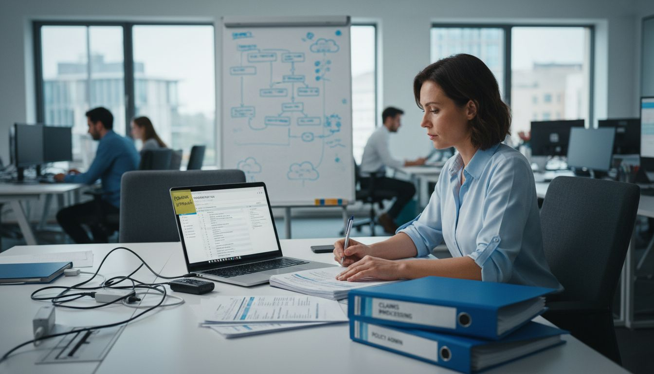 Project manager preparing insurance data migration