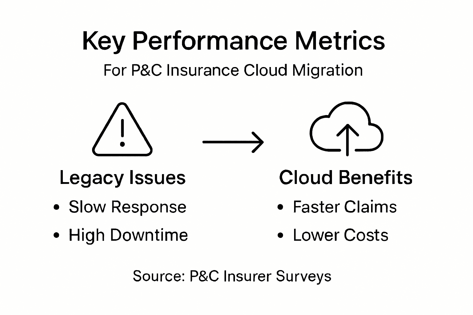 Infographic showing key cloud migration metrics