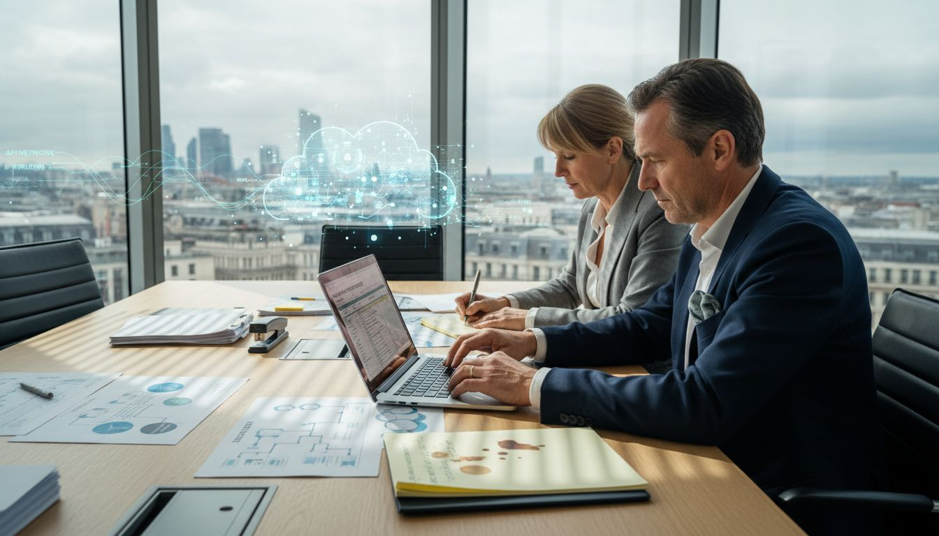 Insurance managers planning integration meeting