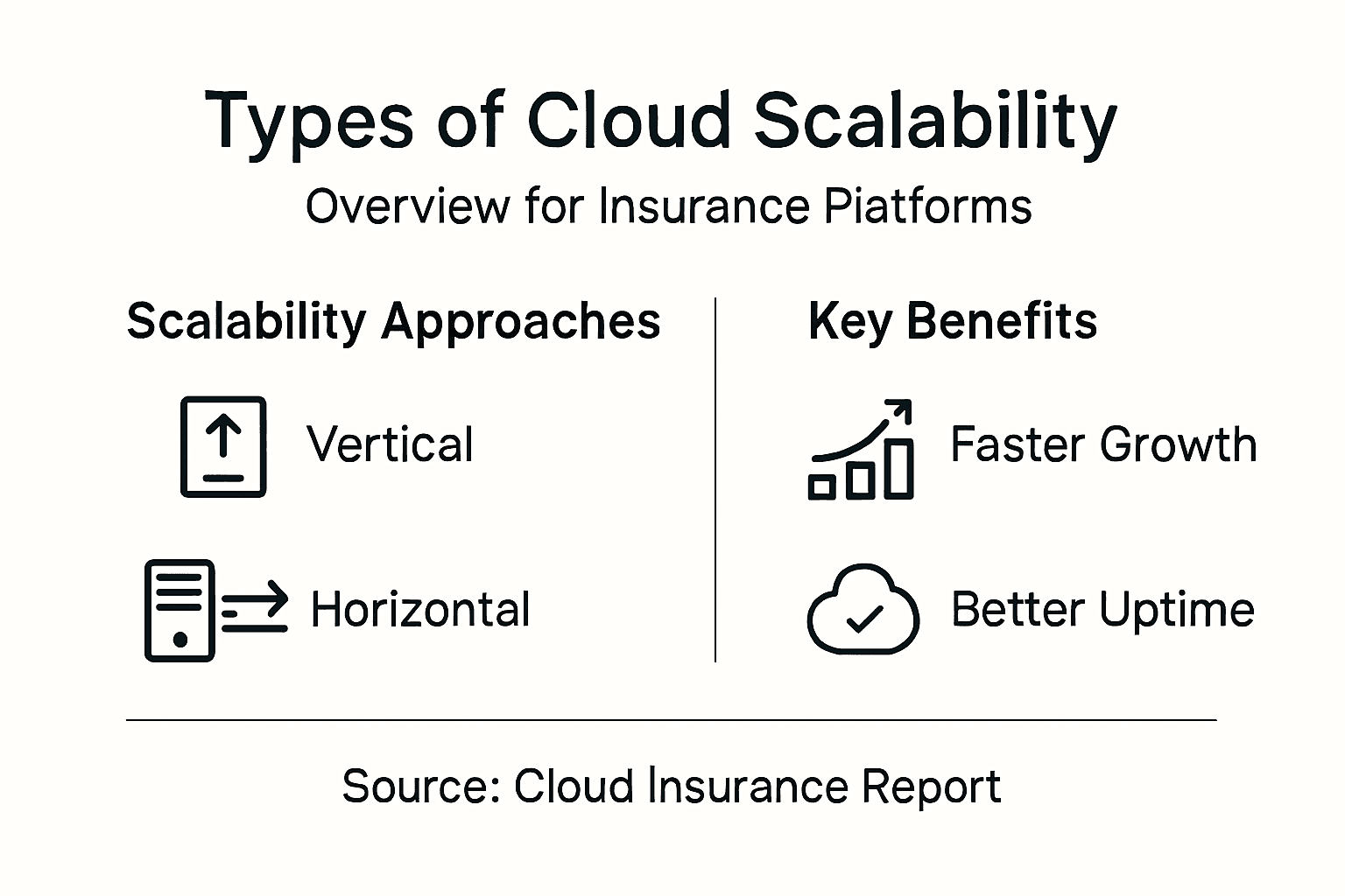 Infographic of cloud scalability types and benefits