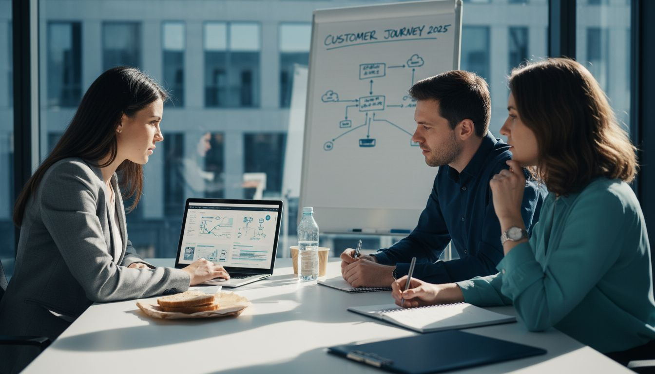 Team reviews digital customer journey plans