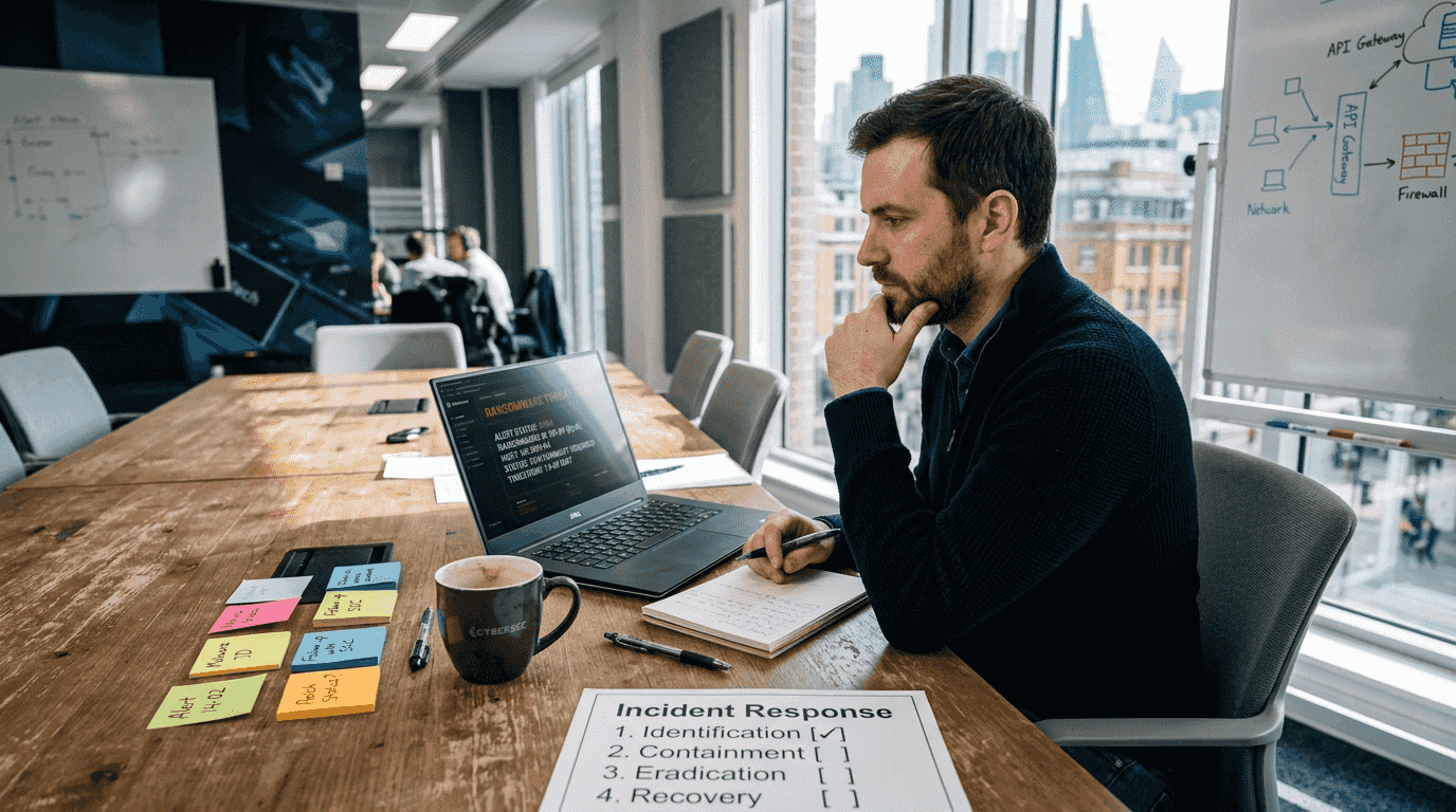 Analyst reviewing ransomware alerts workspace