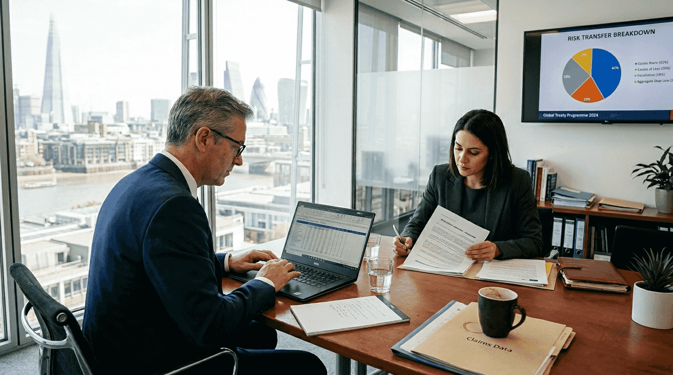 Insurance executives meeting about reinsurance