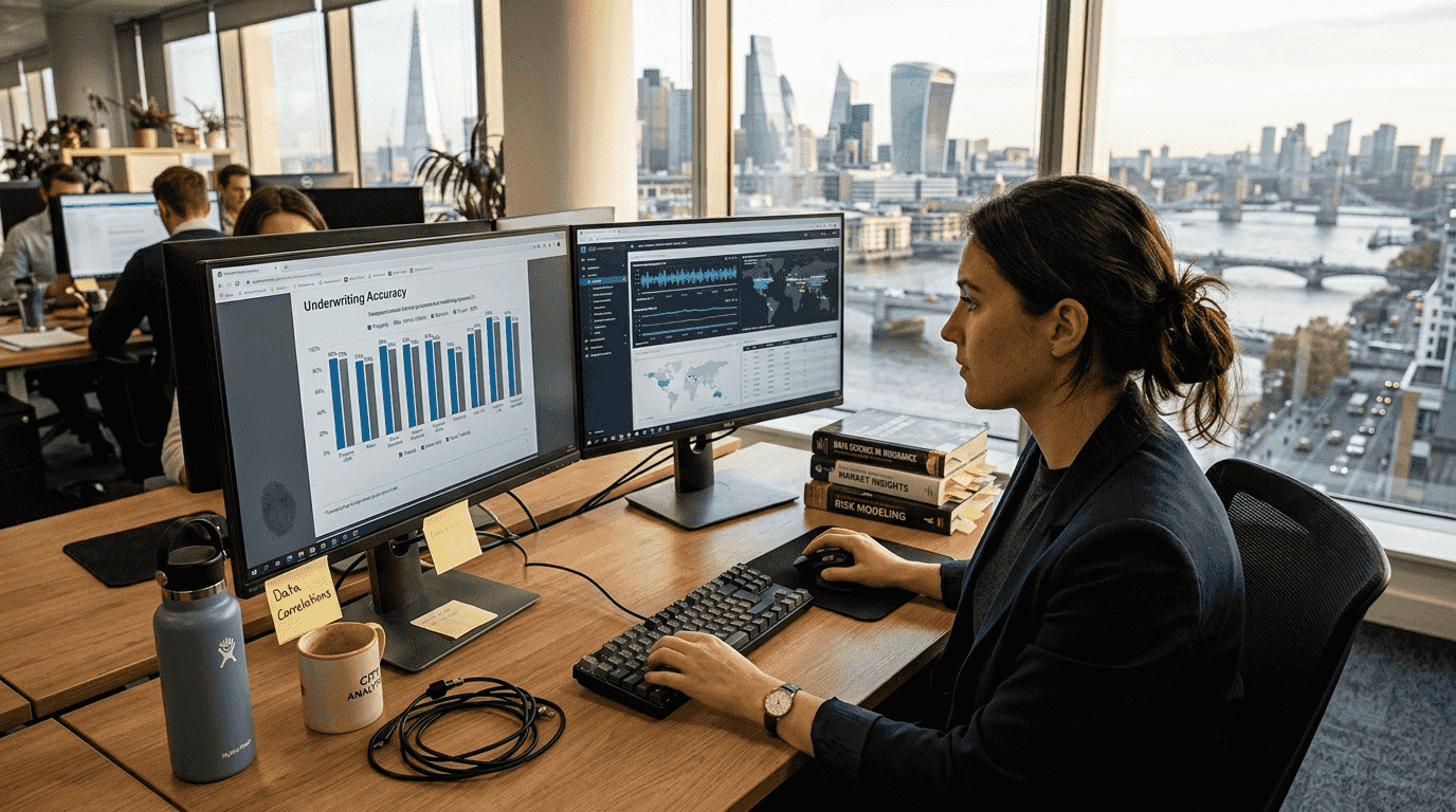Analyst reviewing predictive analytics dashboard