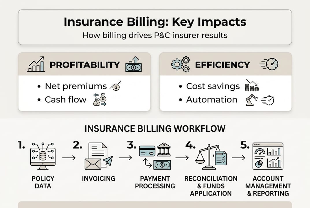 Infographic showing insurance billing impacts and workflow