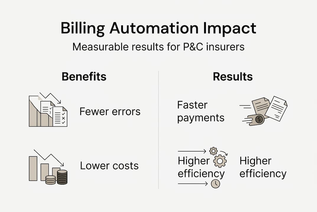 Infographic of benefits and results of billing automation