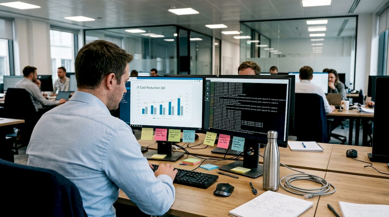 IT manager analyzing cloud migration outcomes