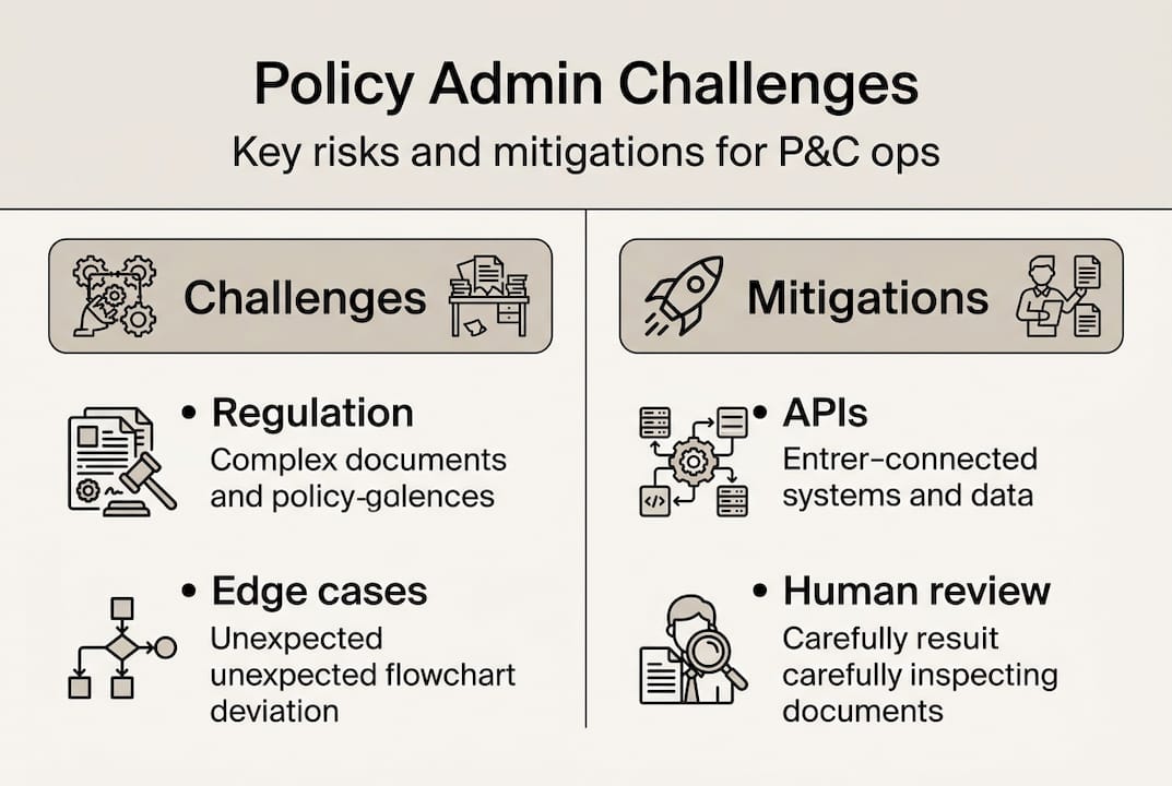 Infographic of policy admin challenges and solutions