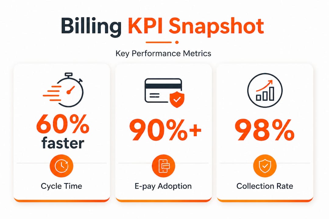 Infographic with main insurance billing KPIs
