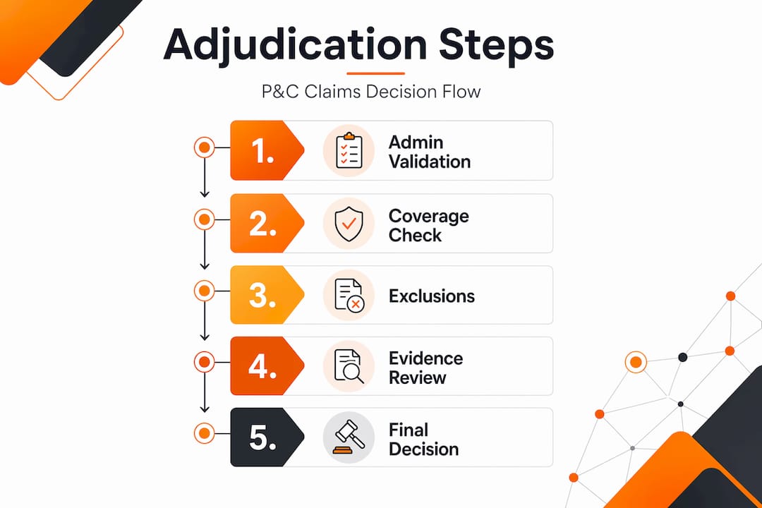 Infographic outlining adjudication process steps