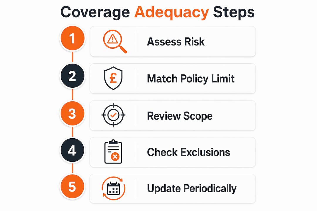 Infographic illustrating steps to assess coverage adequacy