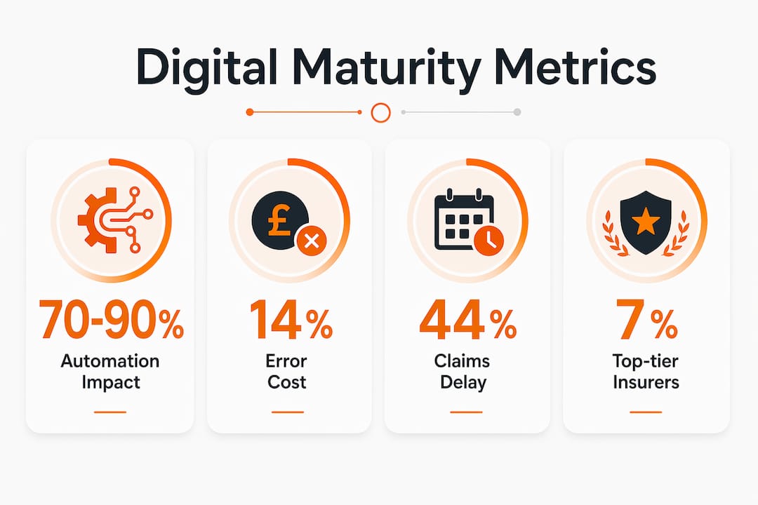 Infographic with digital maturity stats and key metrics