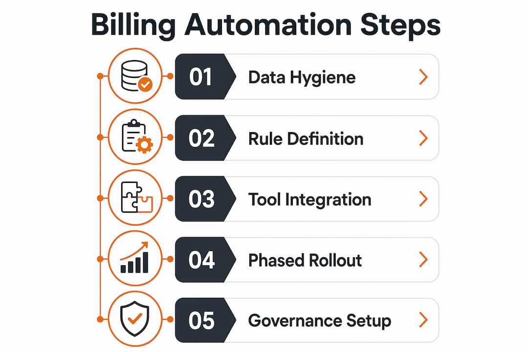 Infographic illustrating billing automation steps