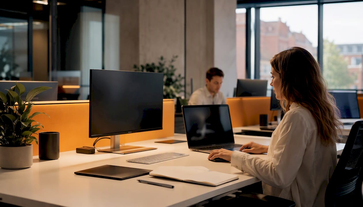 Modern insurance claims processing workspace
