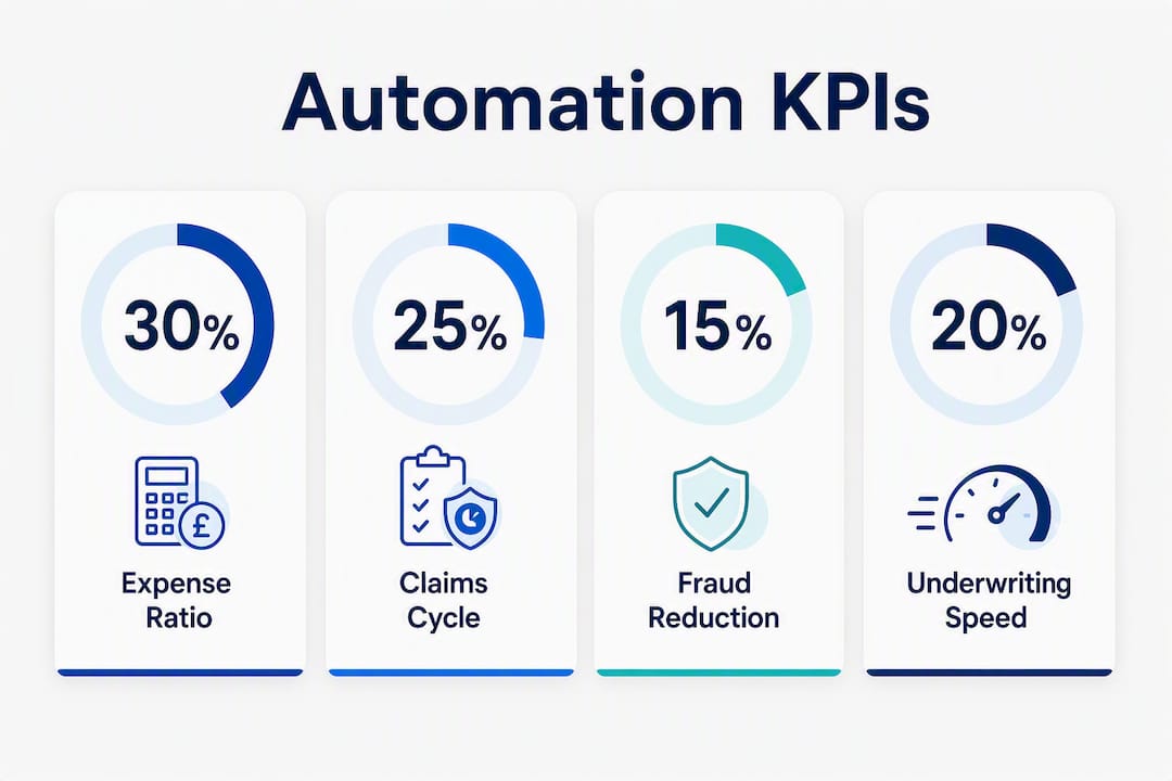 Infographic showing key insurance automation KPIs