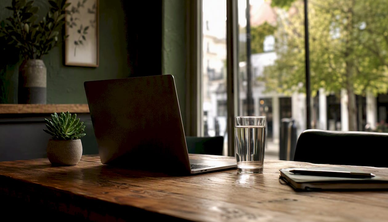 Quiet office space for thoughtful review replies