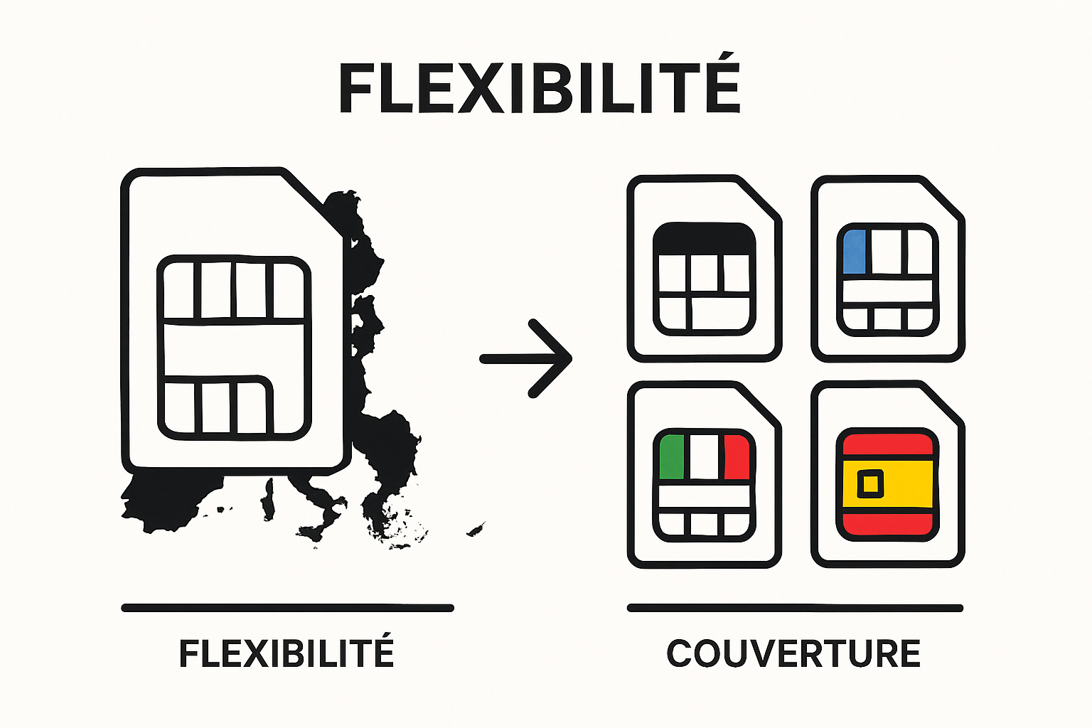 Comparatif visuel carte SIM Europe vs locale