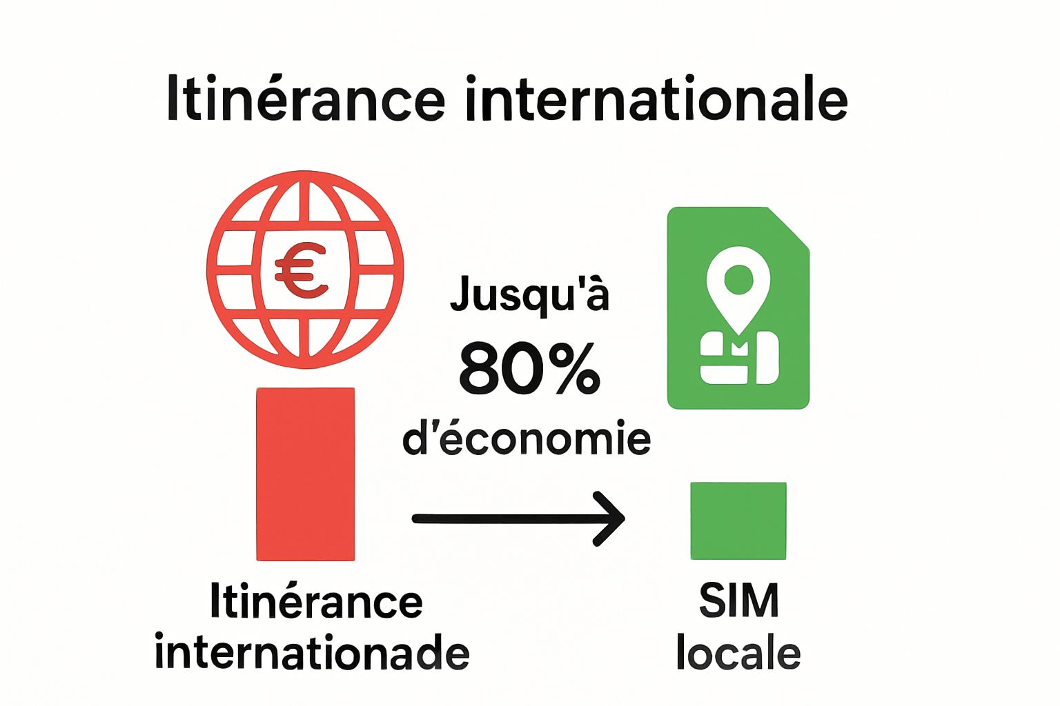 Infographic comparing roaming and local SIM costs