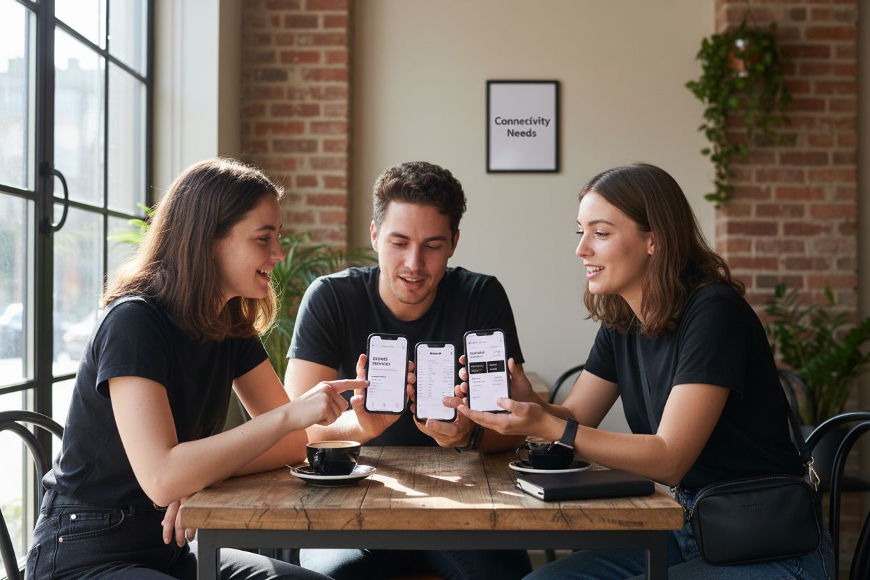 SIM comparison friends cafe