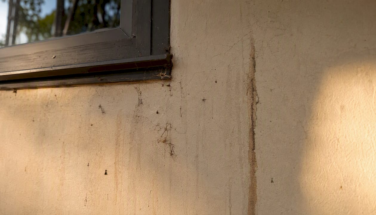 Common termite mud tube lookalikes on wall surface
