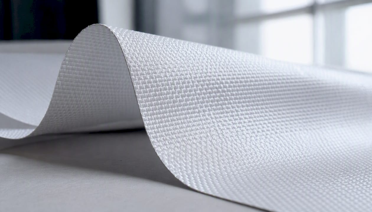 Close-up of duplex scrim vinyl texture