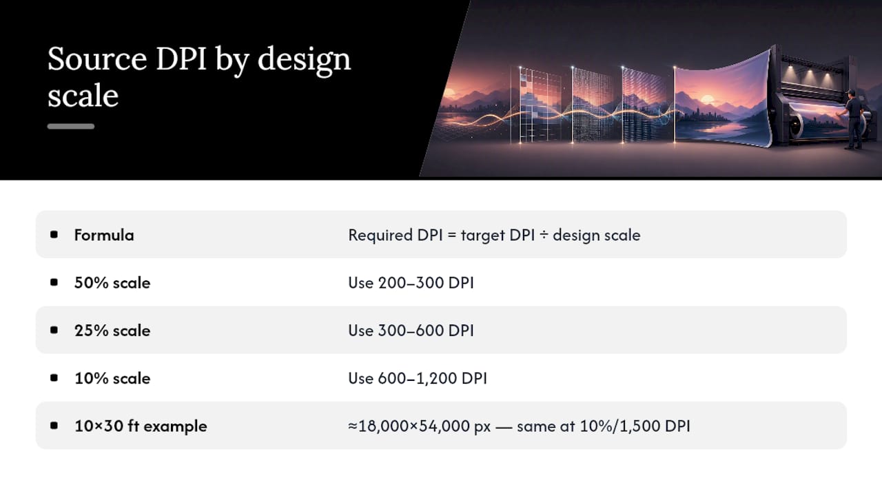 Scaling and DPI calculation infographic