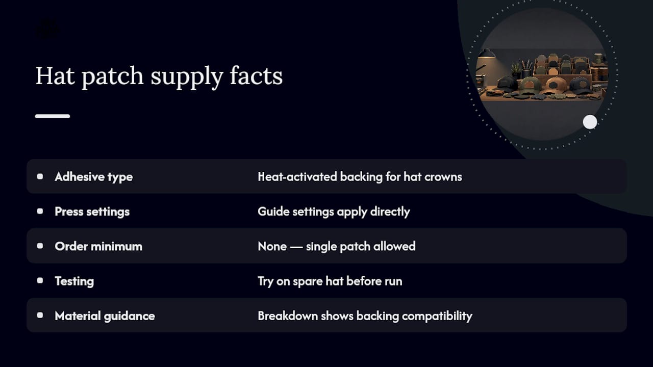 Which Hat Patch Supply Products Match These Methods? — overview diagram