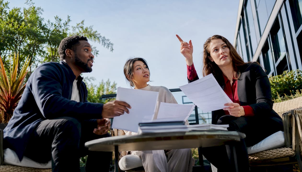Diverse team discussing e-file deadlines