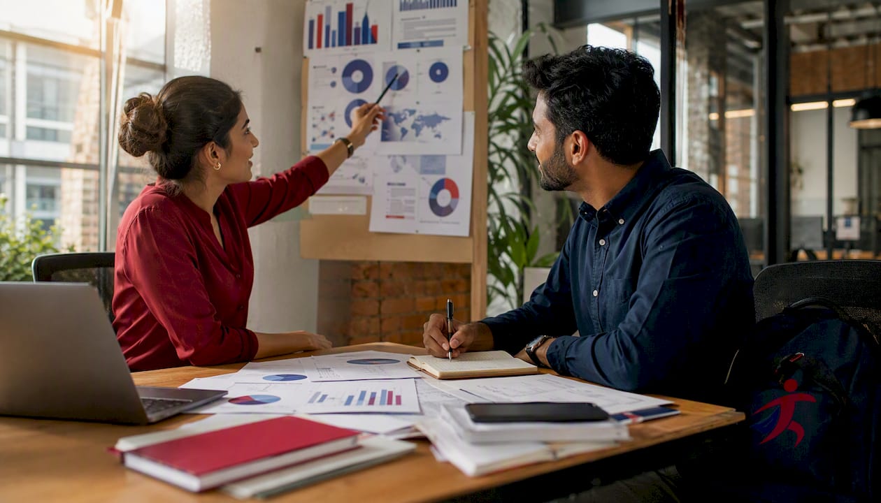Two professionals discussing e-file provider