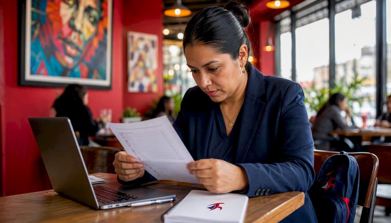 Tax preparer reviewing 1099-INT e-file checklist sheet