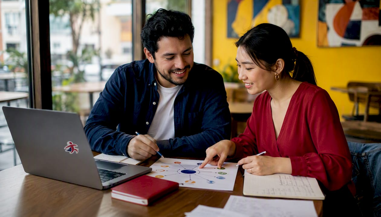 Two accountants discussing accounting software integration