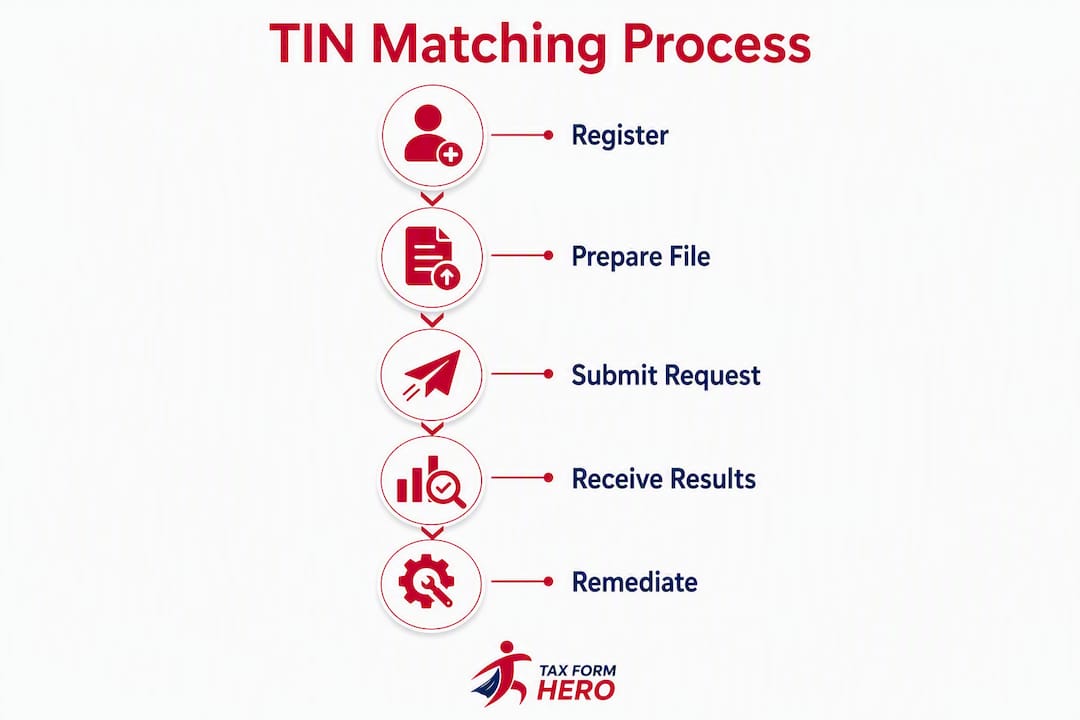 Infographic showing steps of TIN Matching process