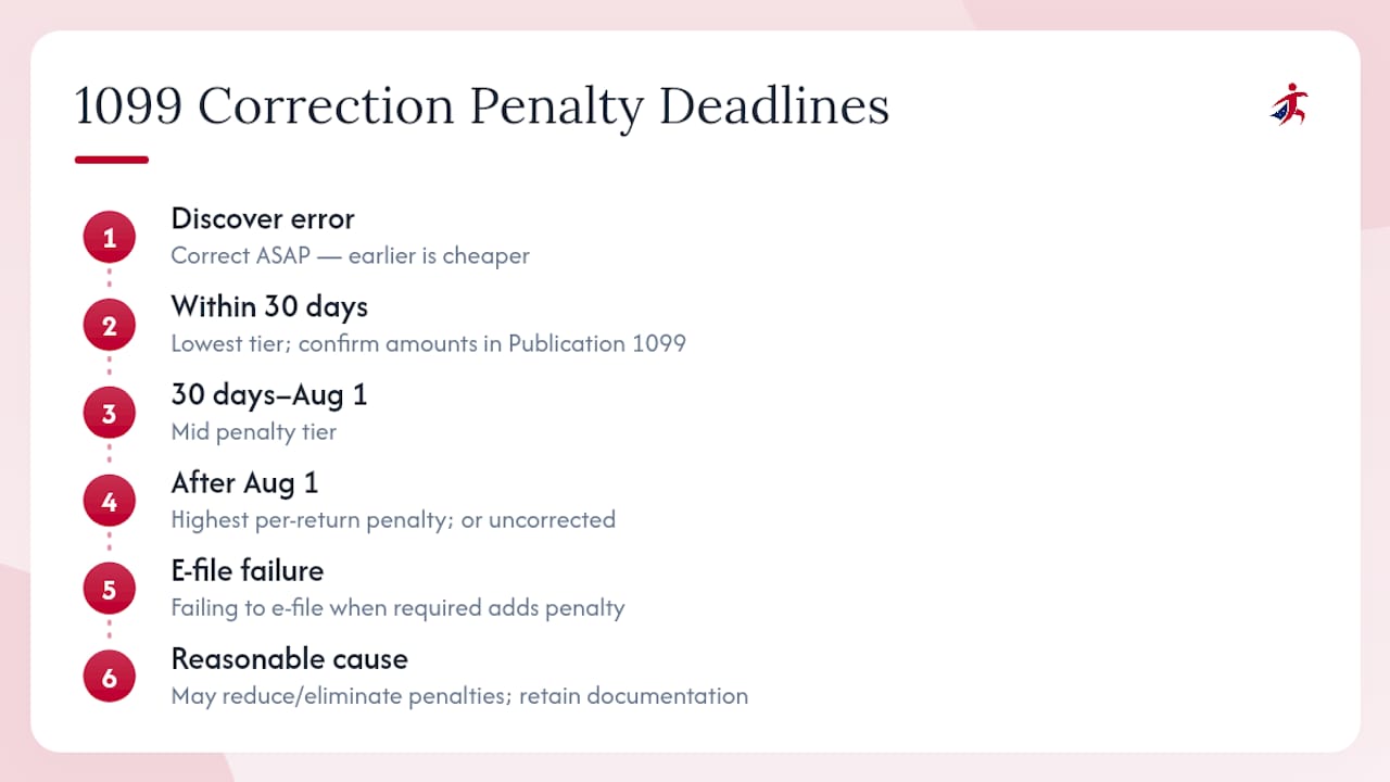 What deadlines and penalties apply to 1099 corrections? — overview diagram