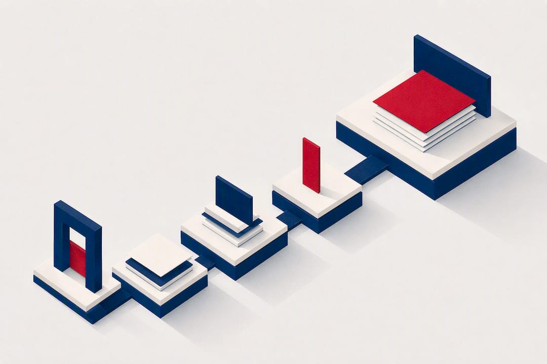 Isometric illustration of a tax filing pathway