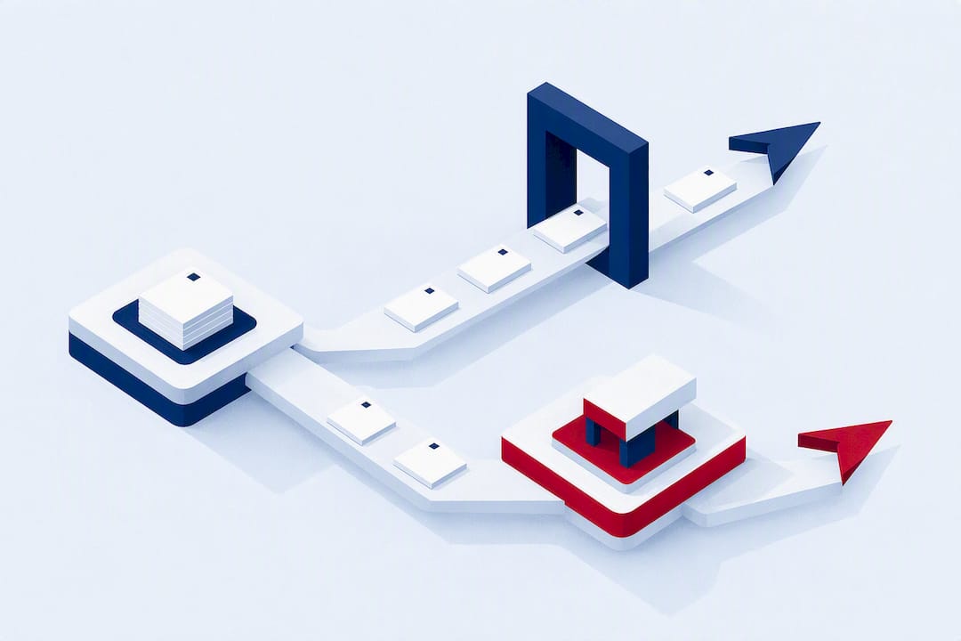 Isometric illustration of 1099 filing routes
