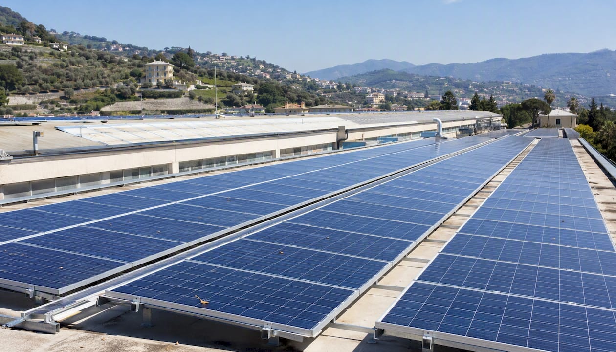 Installati pannelli solari sulle coperture del mercato dei fiori di Sanremo