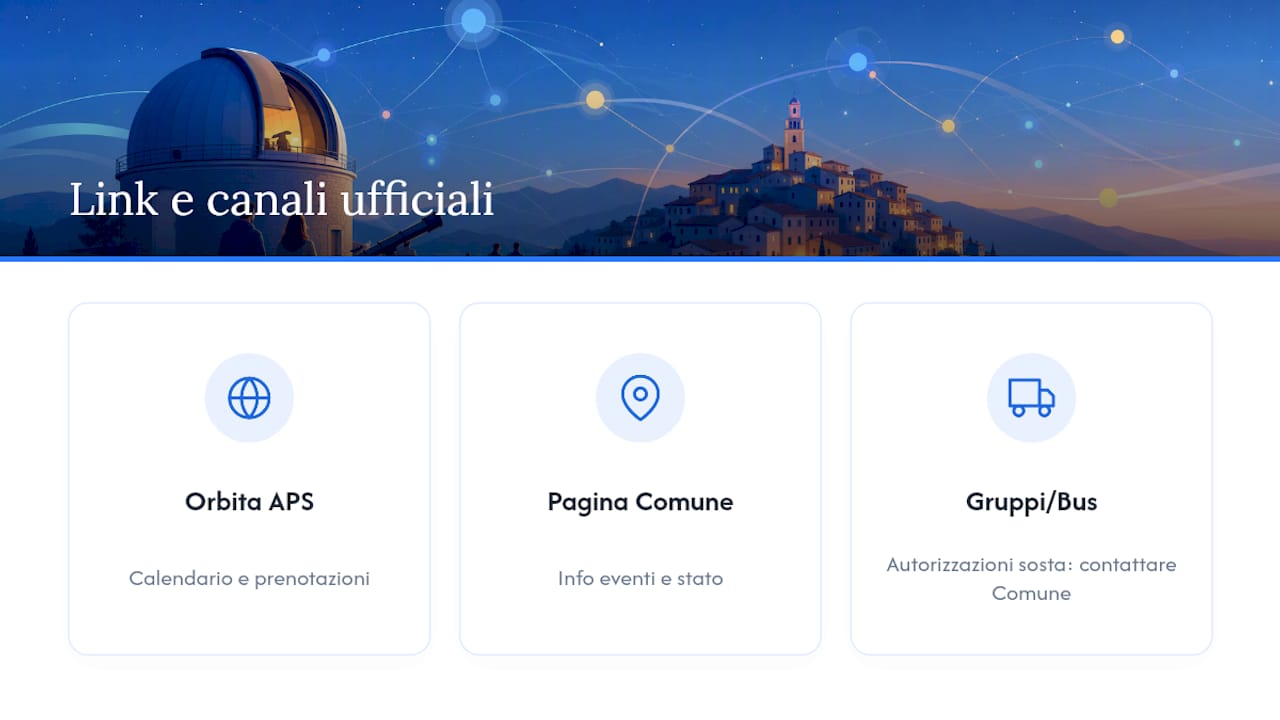 Link utili e canali ufficiali — overview diagram