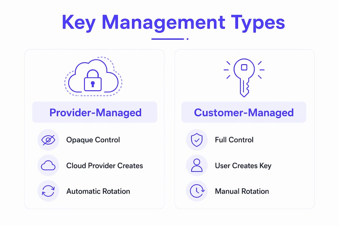 Infographic comparing customer vs provider managed keys