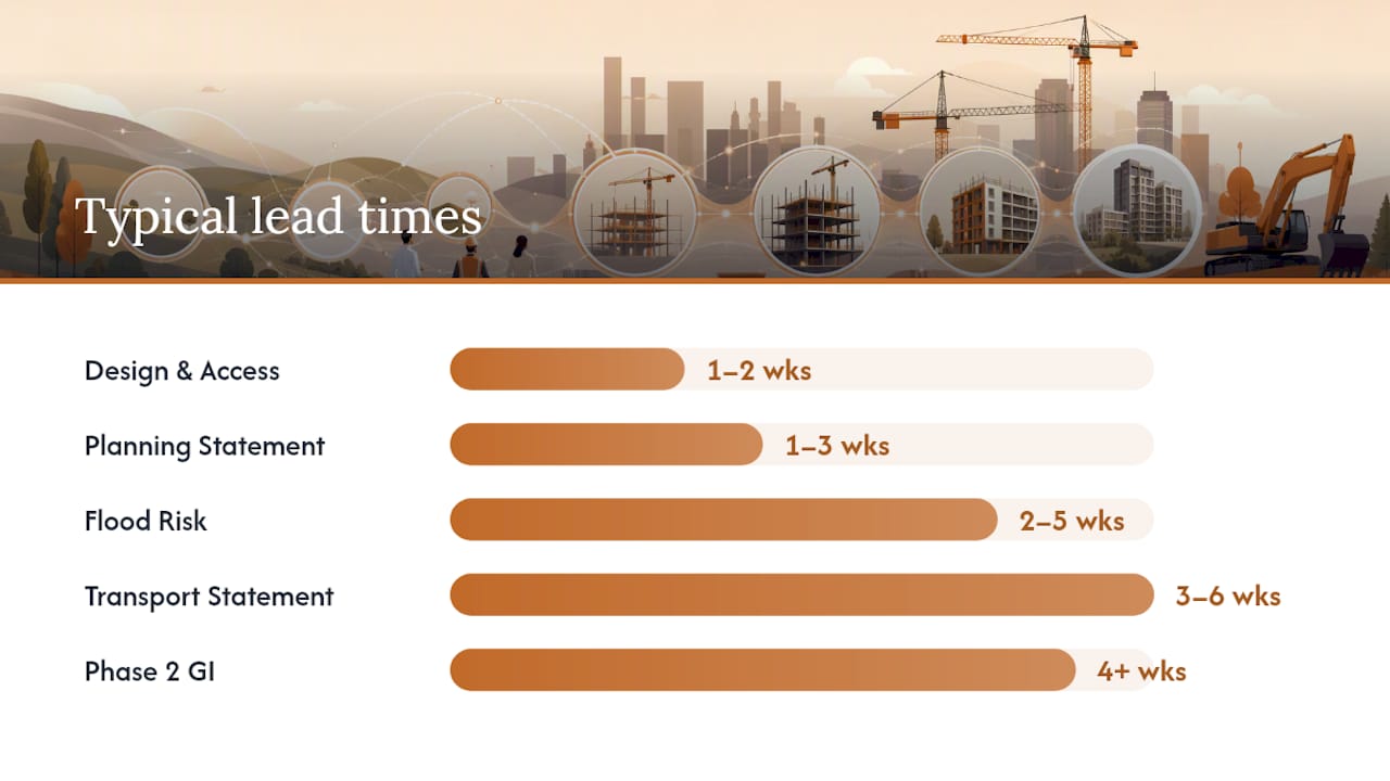 Planning report types and timelines diagram