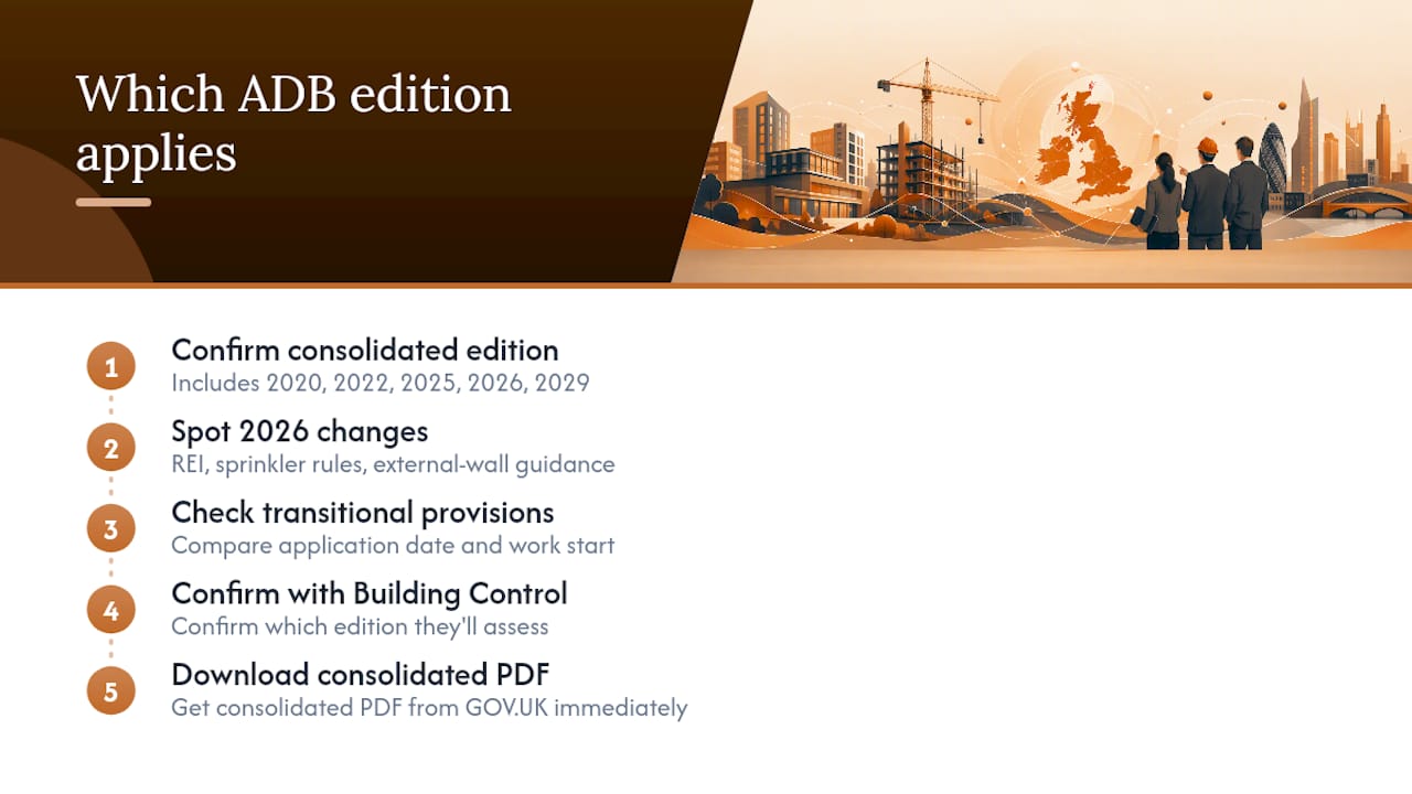Which version of Approved Document B applies to your project? — overview diagram