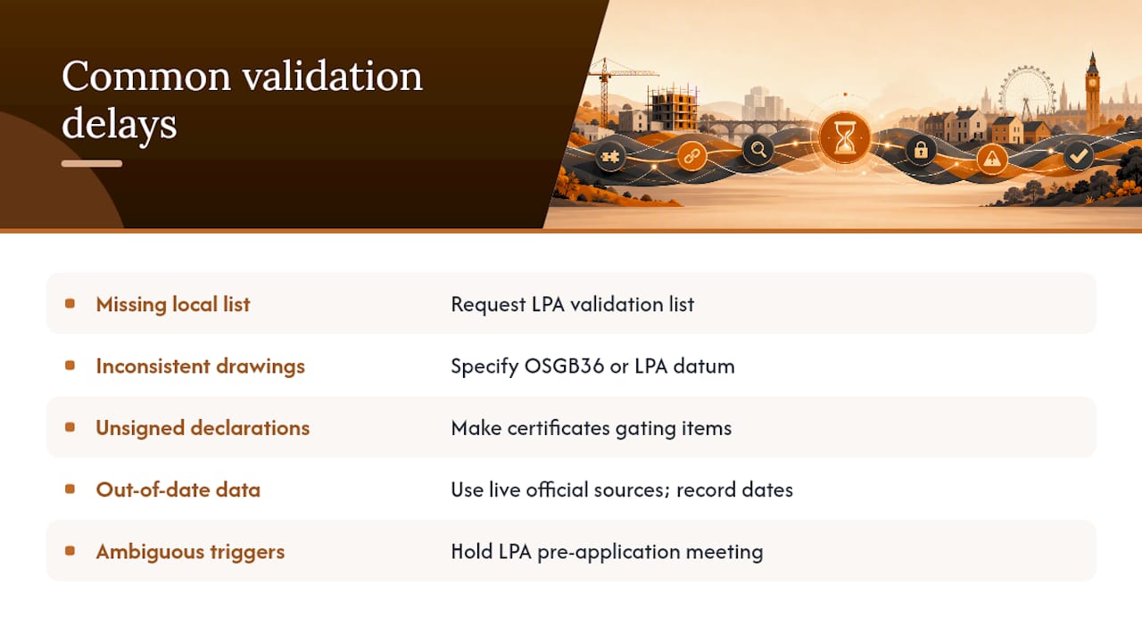Common causes of planning validation delays