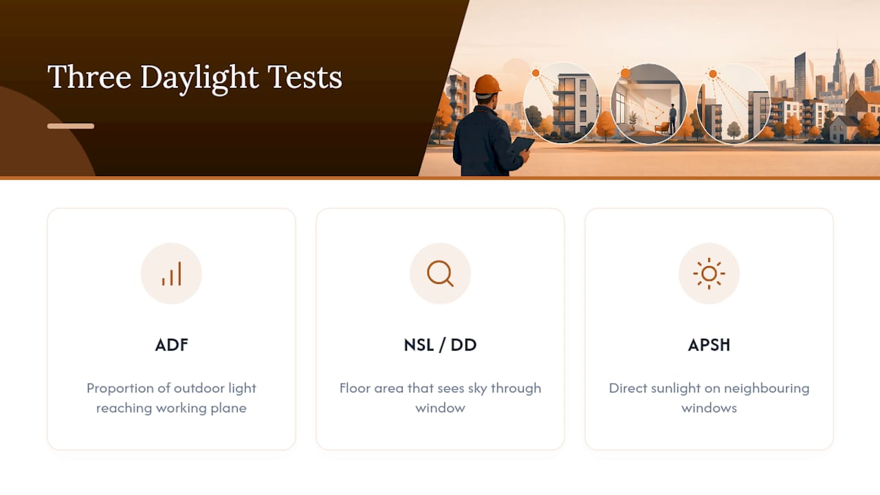 Three UK daylight assessment tests compared